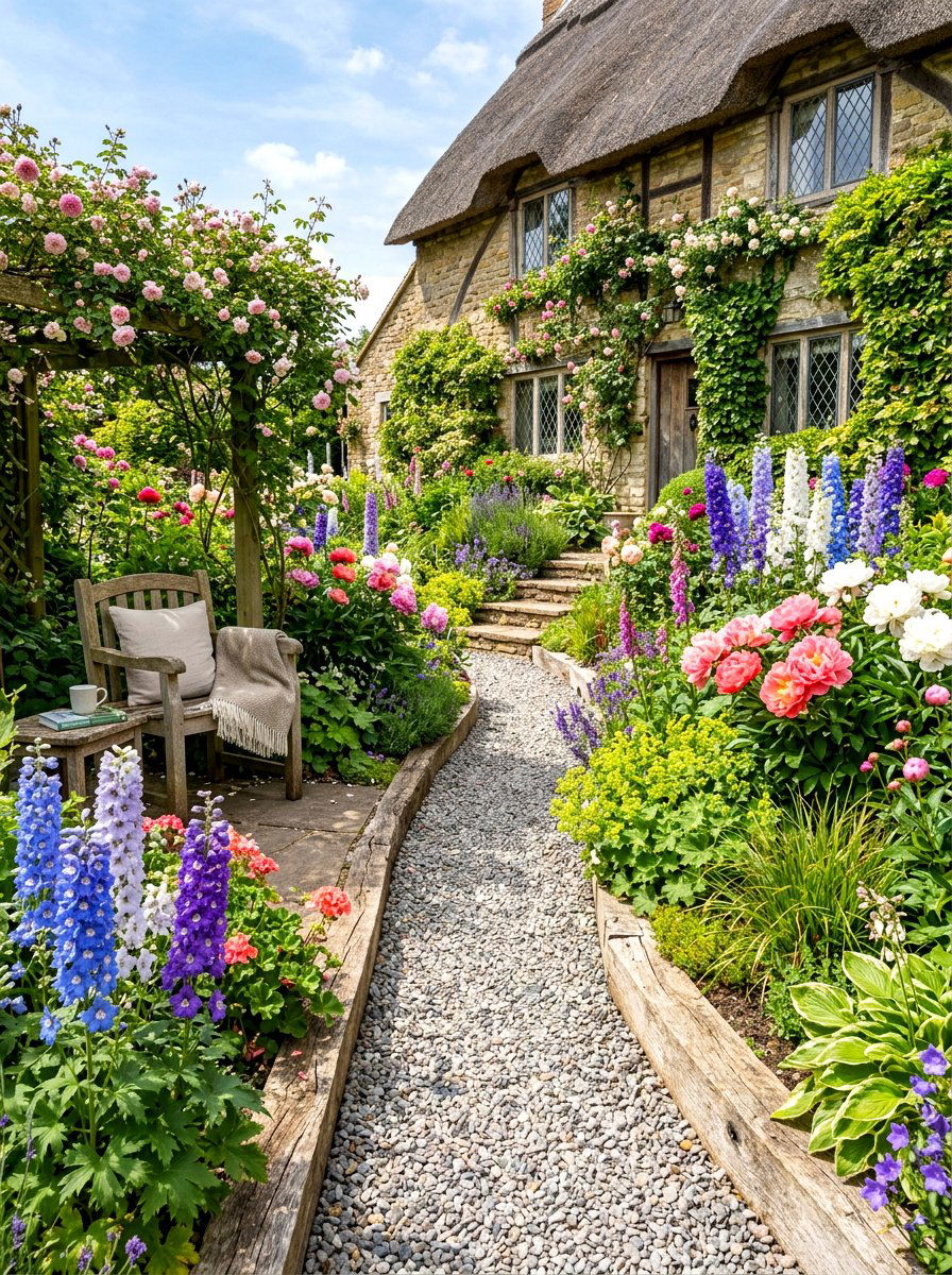 English Cottage Gravel - 30 gravel courtyard ideas