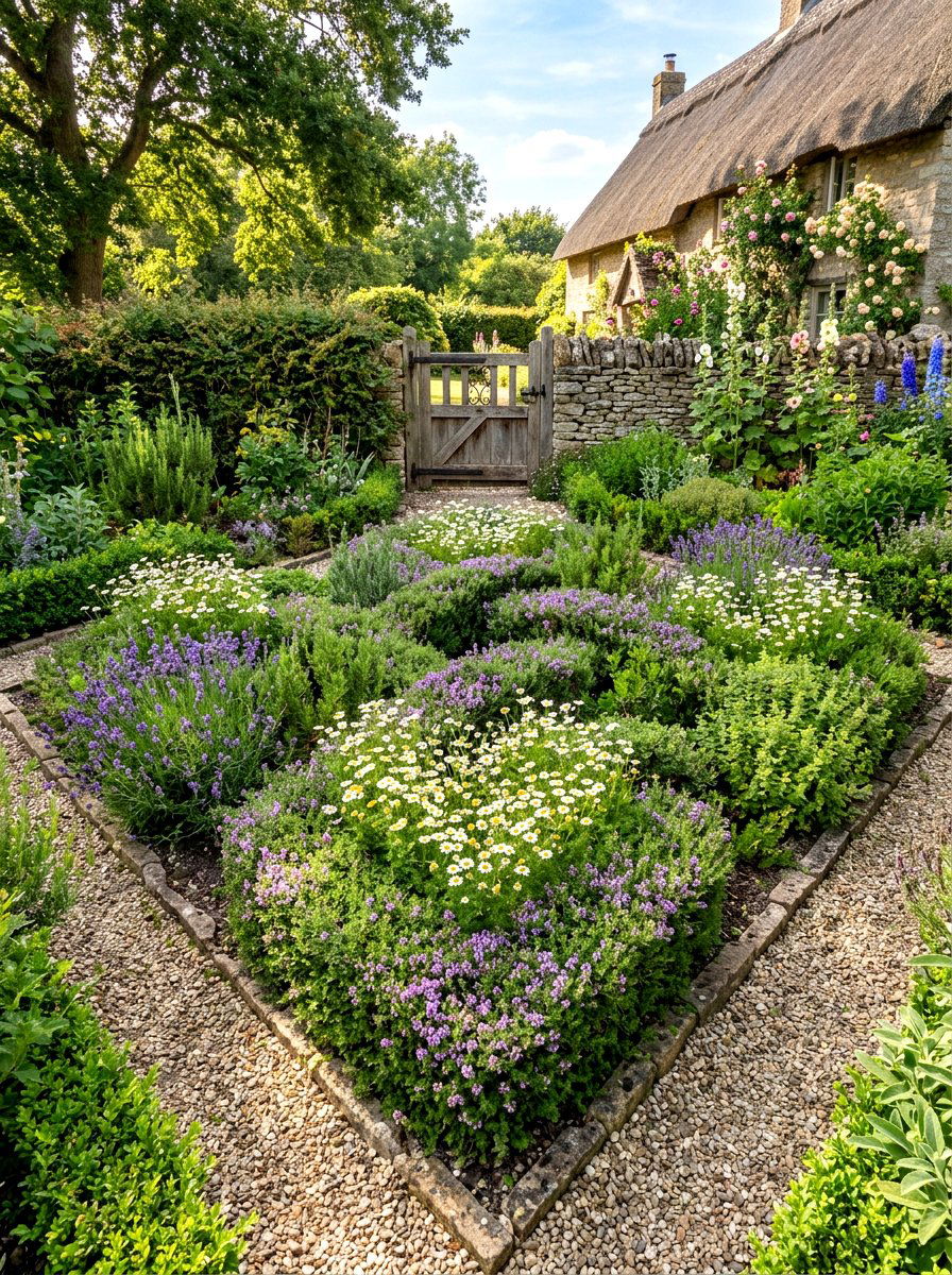 English Cottage Herb Knot - 30 herb knot garden ideas