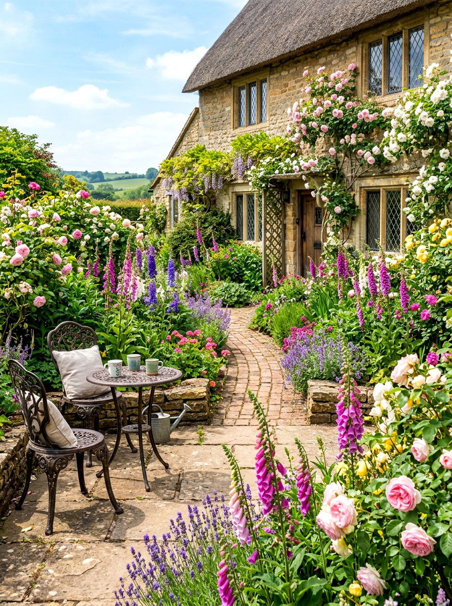 English Cottage Patio - 30 patio garden ideas
