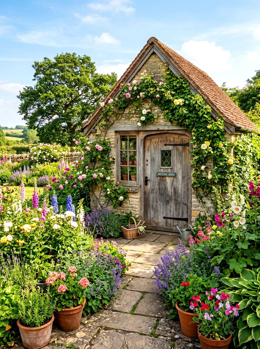 English Cottage Potting Shed - 30 potting shed ideas