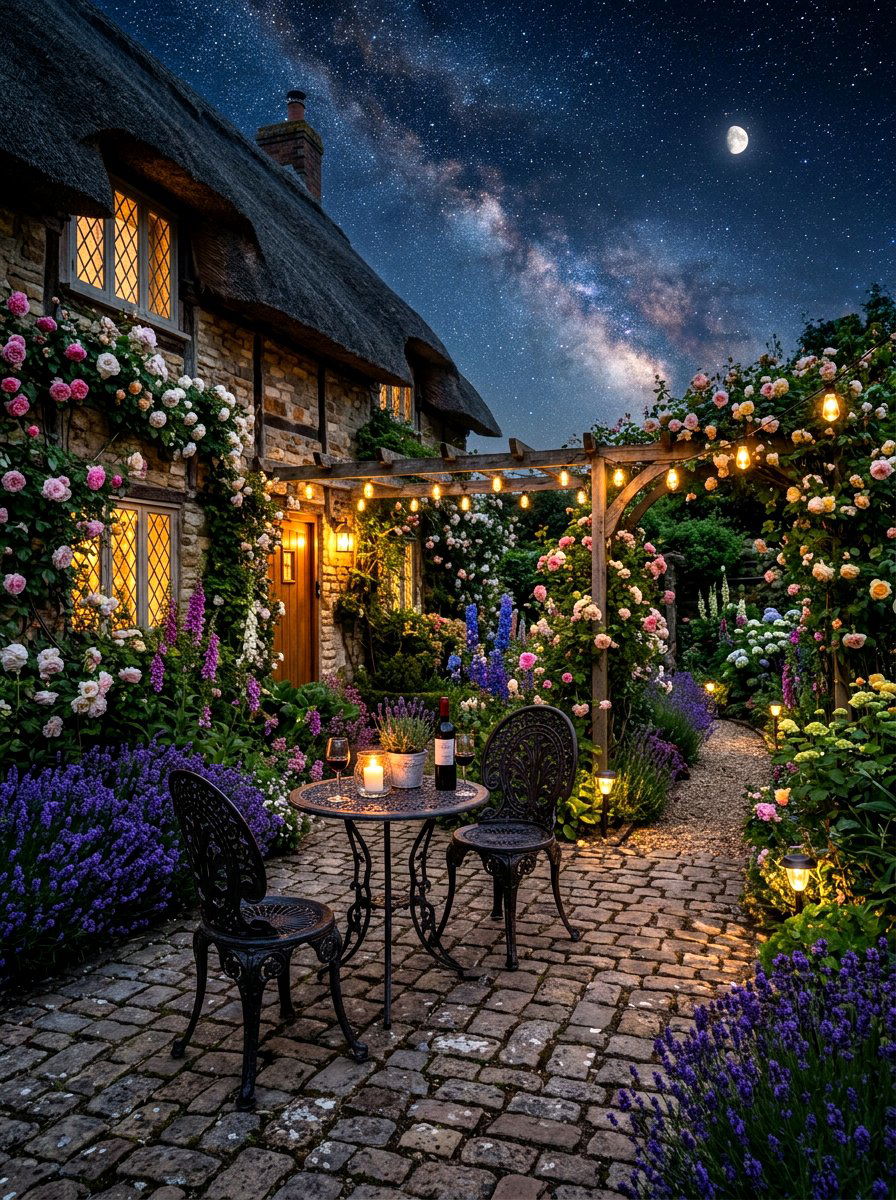 English Cottage Starlit Patio