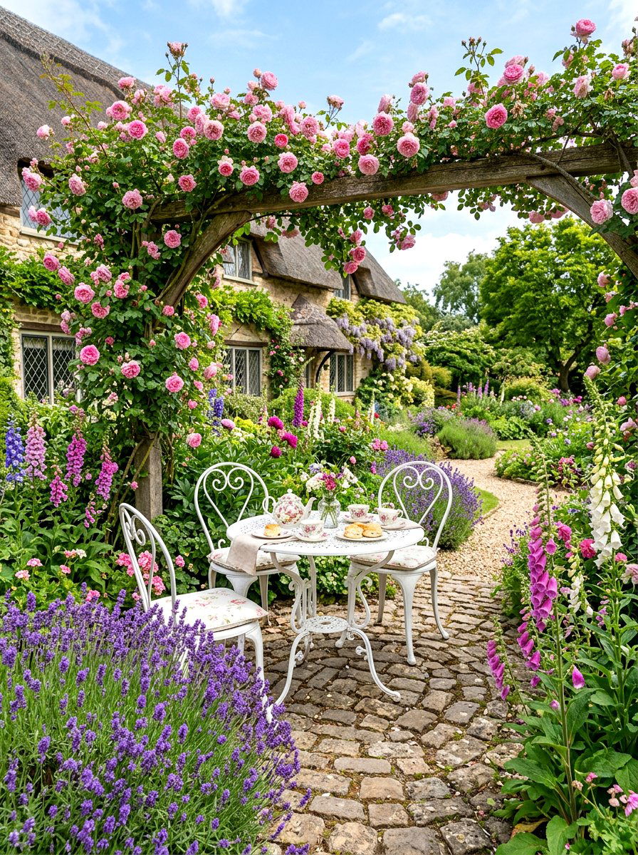 English Cottage Tea Garden - 30 tea garden corner ideas