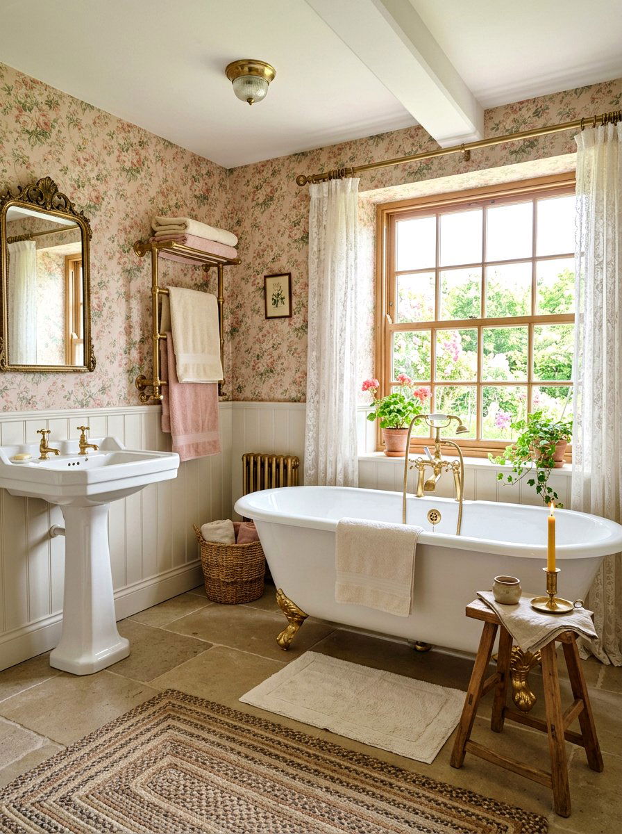English Country Bathroom - 30 cottagecore bathroom ideas