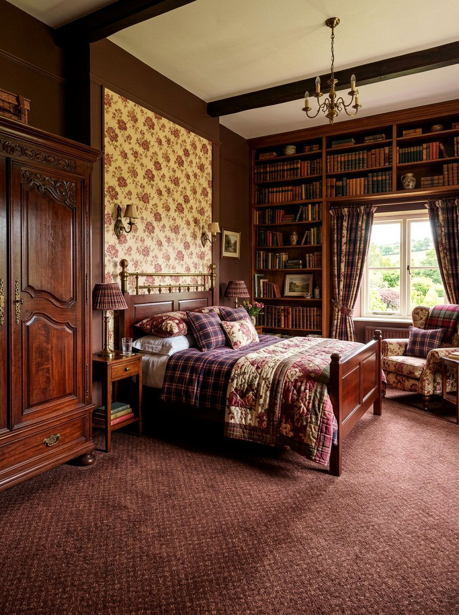 English Country Chocolate Cherry Bedroom - 30 chocolate cherry bedroom ideas