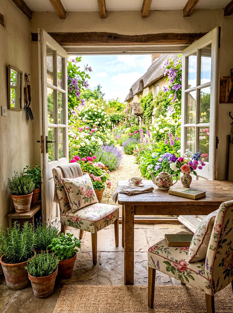 English Country Garden View - 30 Nancy Meyers breakfast nook ideas