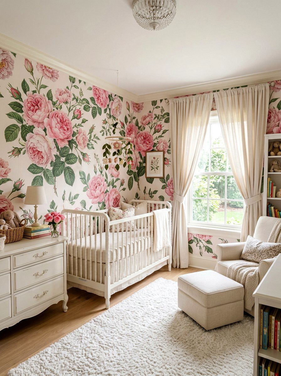 English Floral Wallpaper - 30 English nursery decor ideas