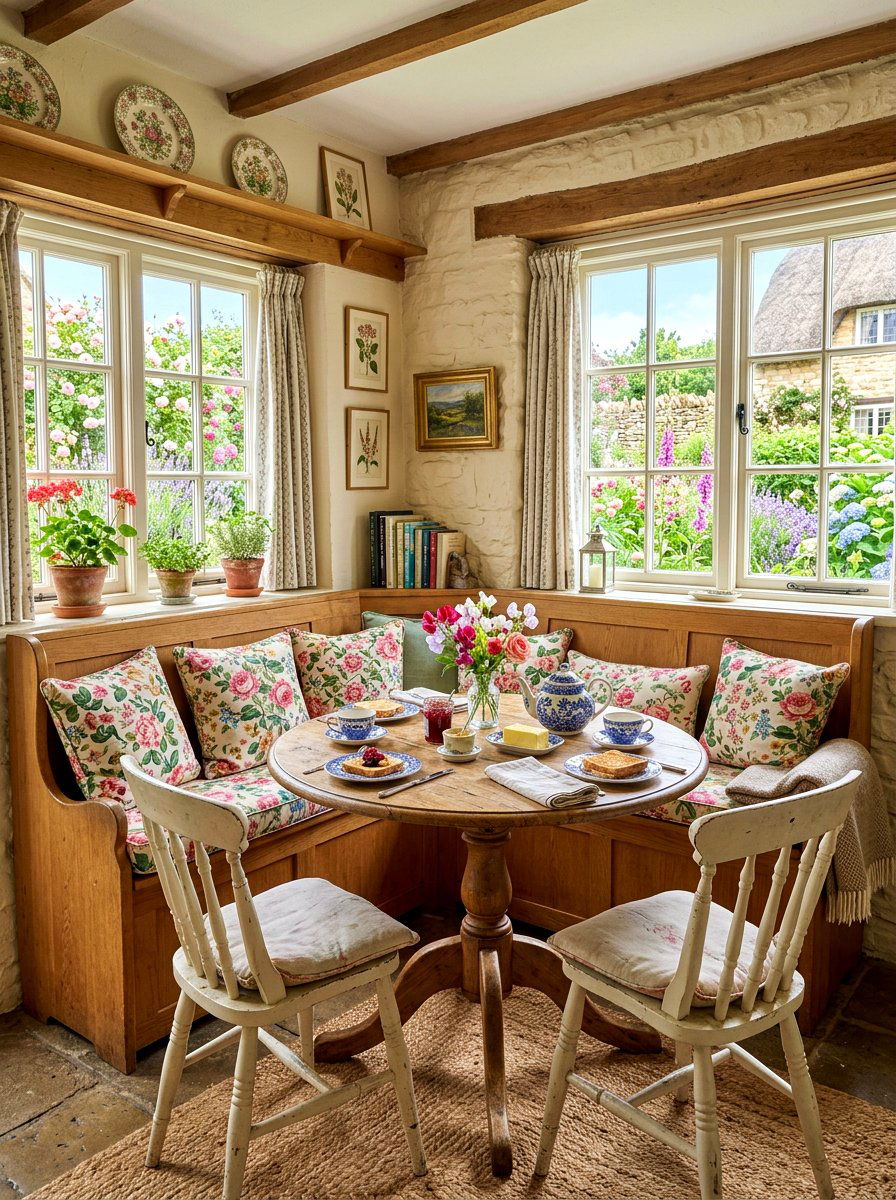 English Garden Cottage Breakfast Nook - 30 vacation home vibe ideas