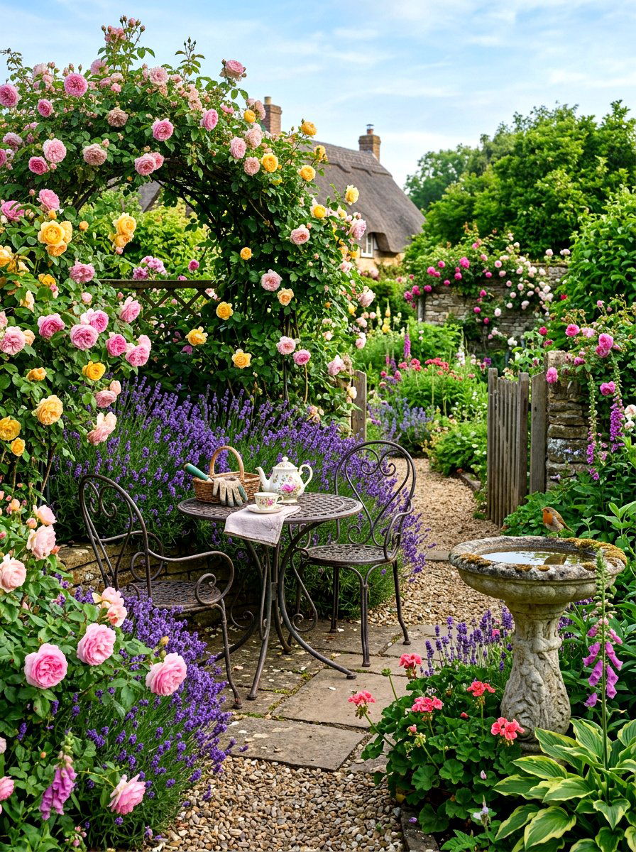 English Garden Nook - 30 al fresco dining ideas
