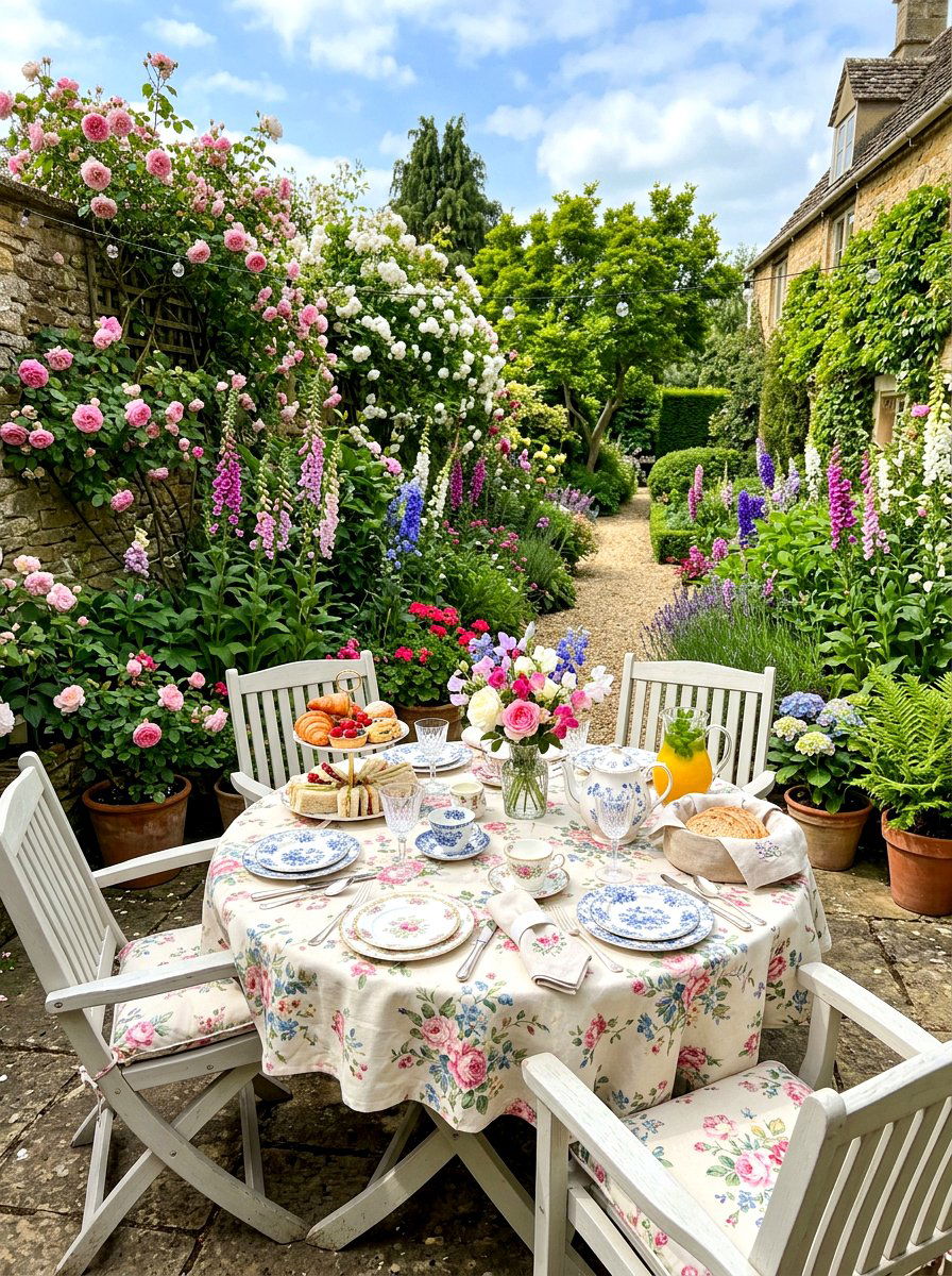English Garden Patio Brunch - 30 brunch patio setup ideas