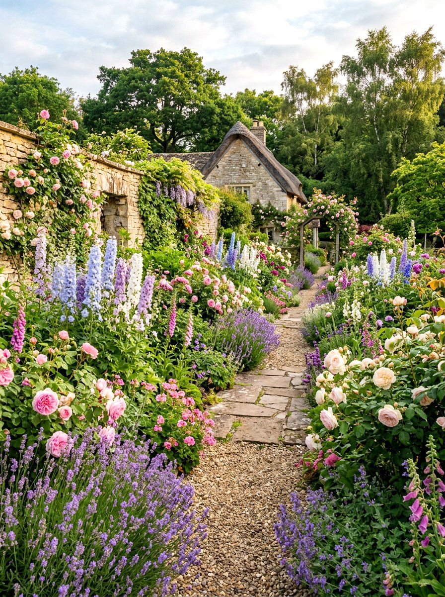 English Garden Style - 30 backyard cutting garden ideas