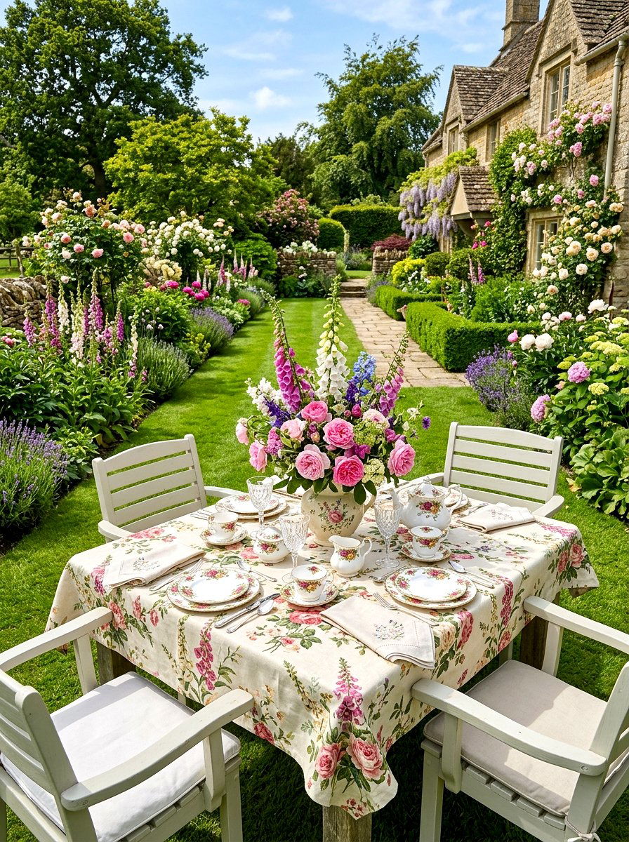 English Garden Table Setting - 30 floral tablescape ideas