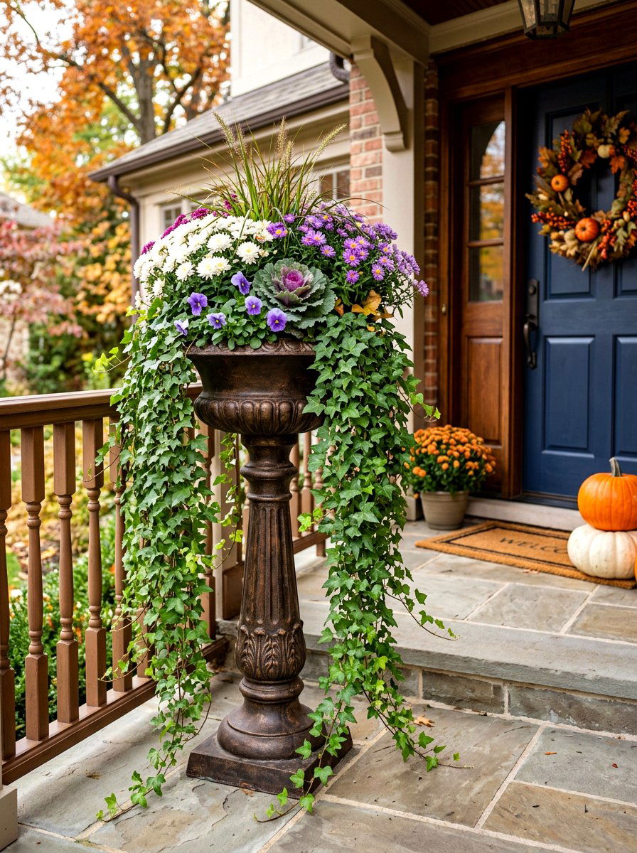 English Ivy Spiller - 30 fall porch planter ideas