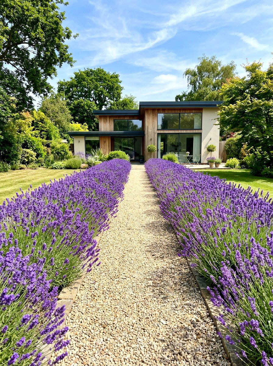 English Lavender Borders - 30 modern cottage garden ideas