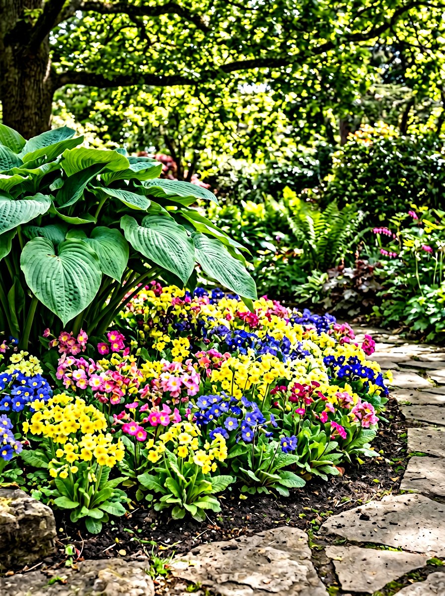 English Primrose Bed - 30 early spring flower bed ideas