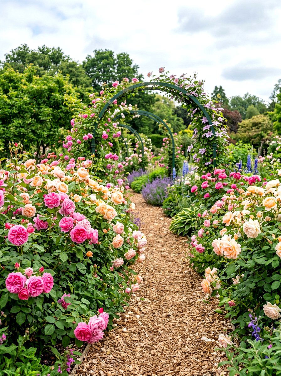 English Rose Border - 30 fragrant pathway ideas