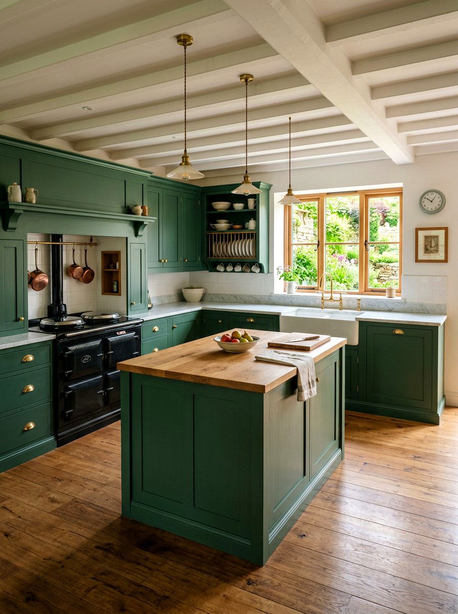 English Shaker Farmhouse Kitchen - 30 European farmhouse kitchen ideas