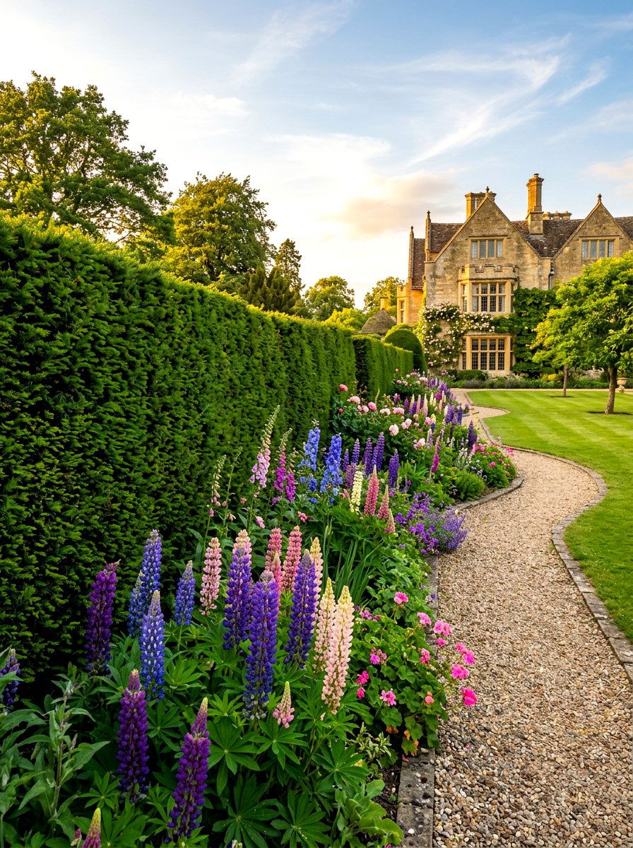 English Yew Garden Wall - 30 hedge row ideas