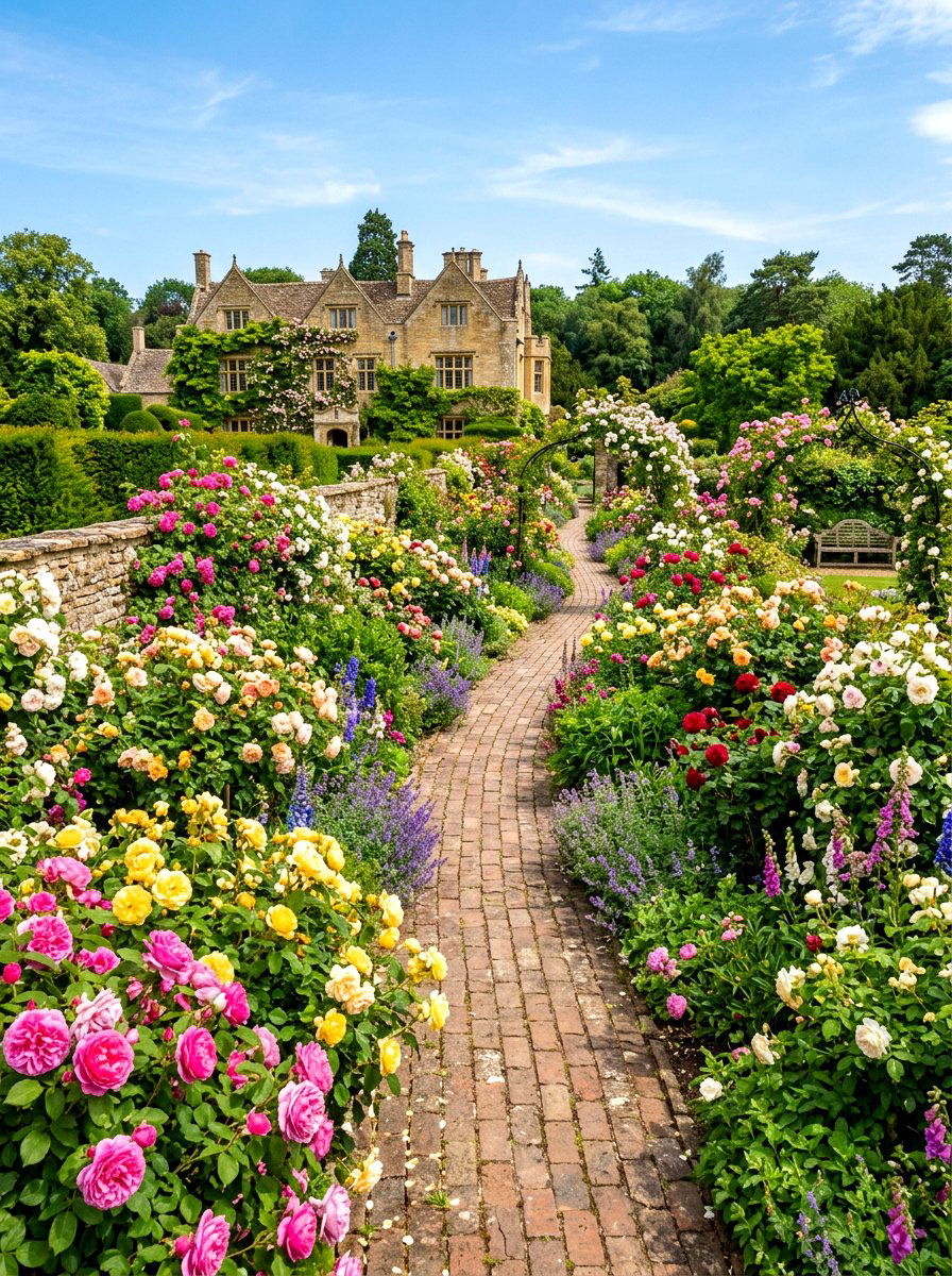 English cottage rose walk - 30 cottage rose border landscaping ideas