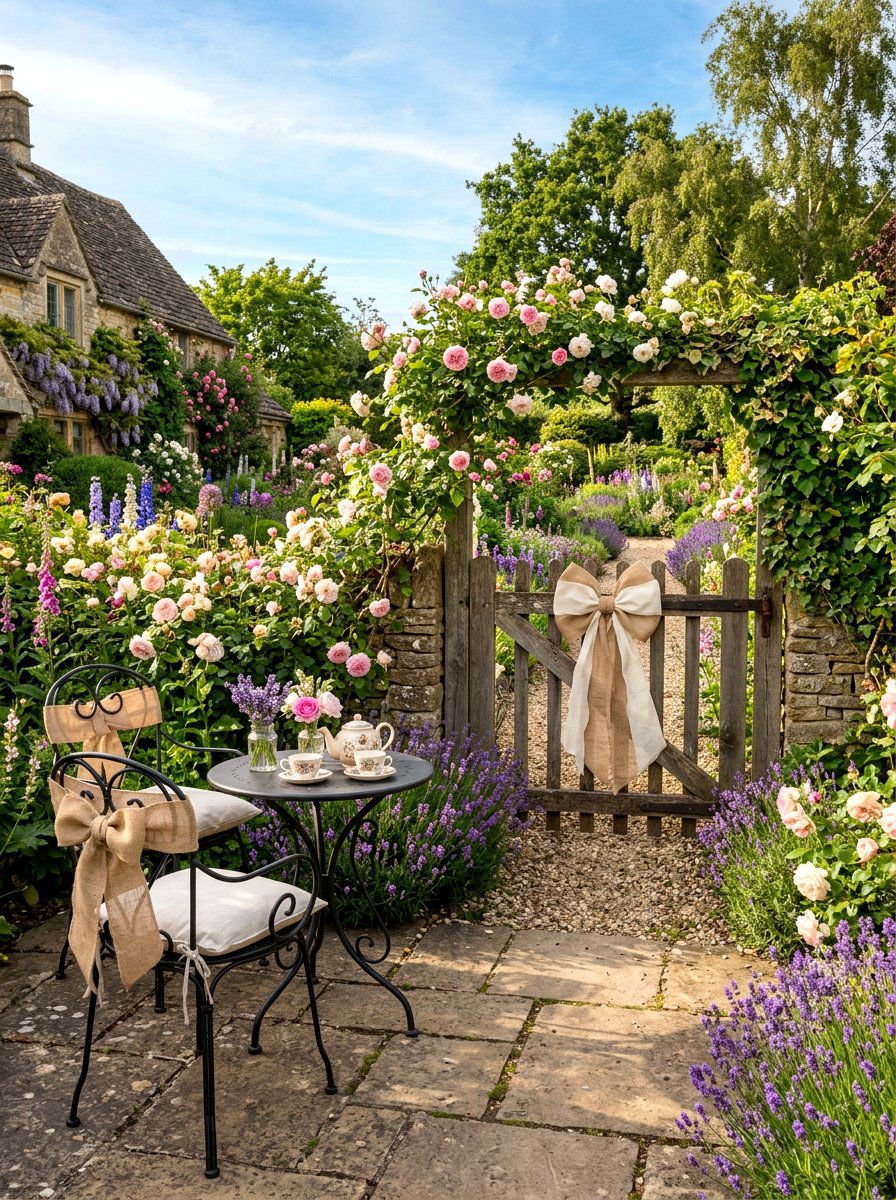 English garden bows - 30 bow decor ideas