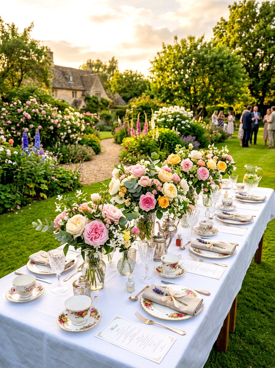 English garden party - 30 garden inspired tablescape ideas