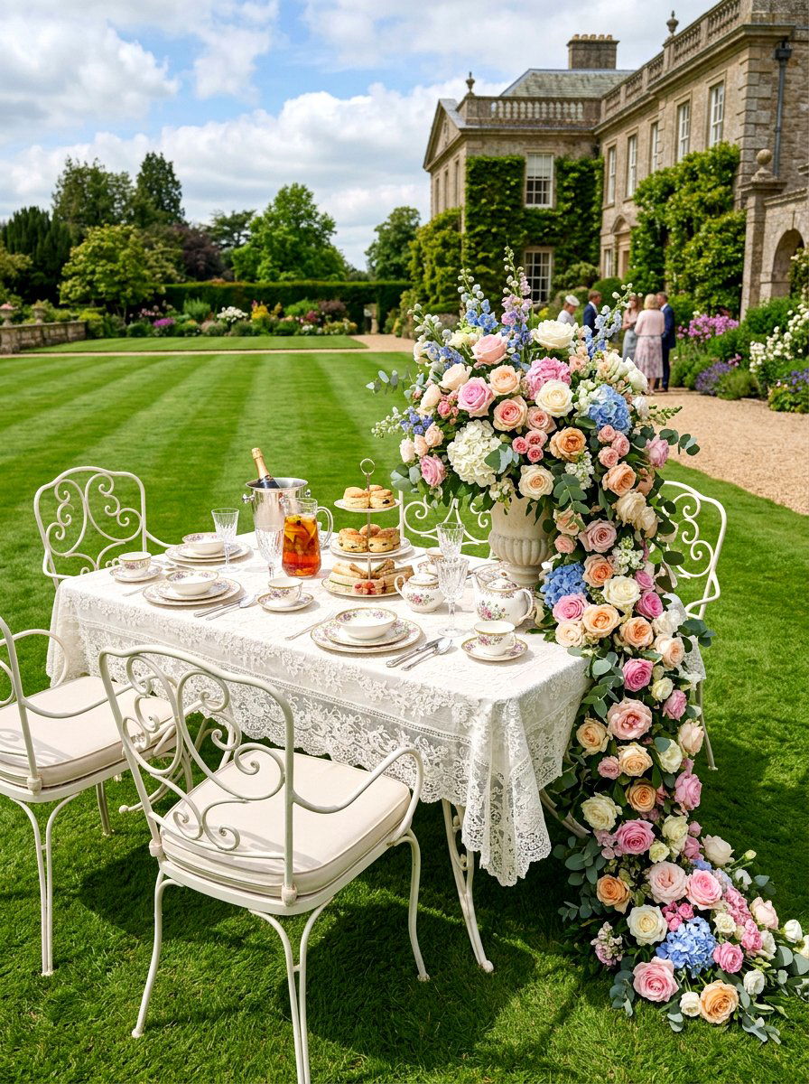 English garden party table - 30 dinner party table ideas aesthetic