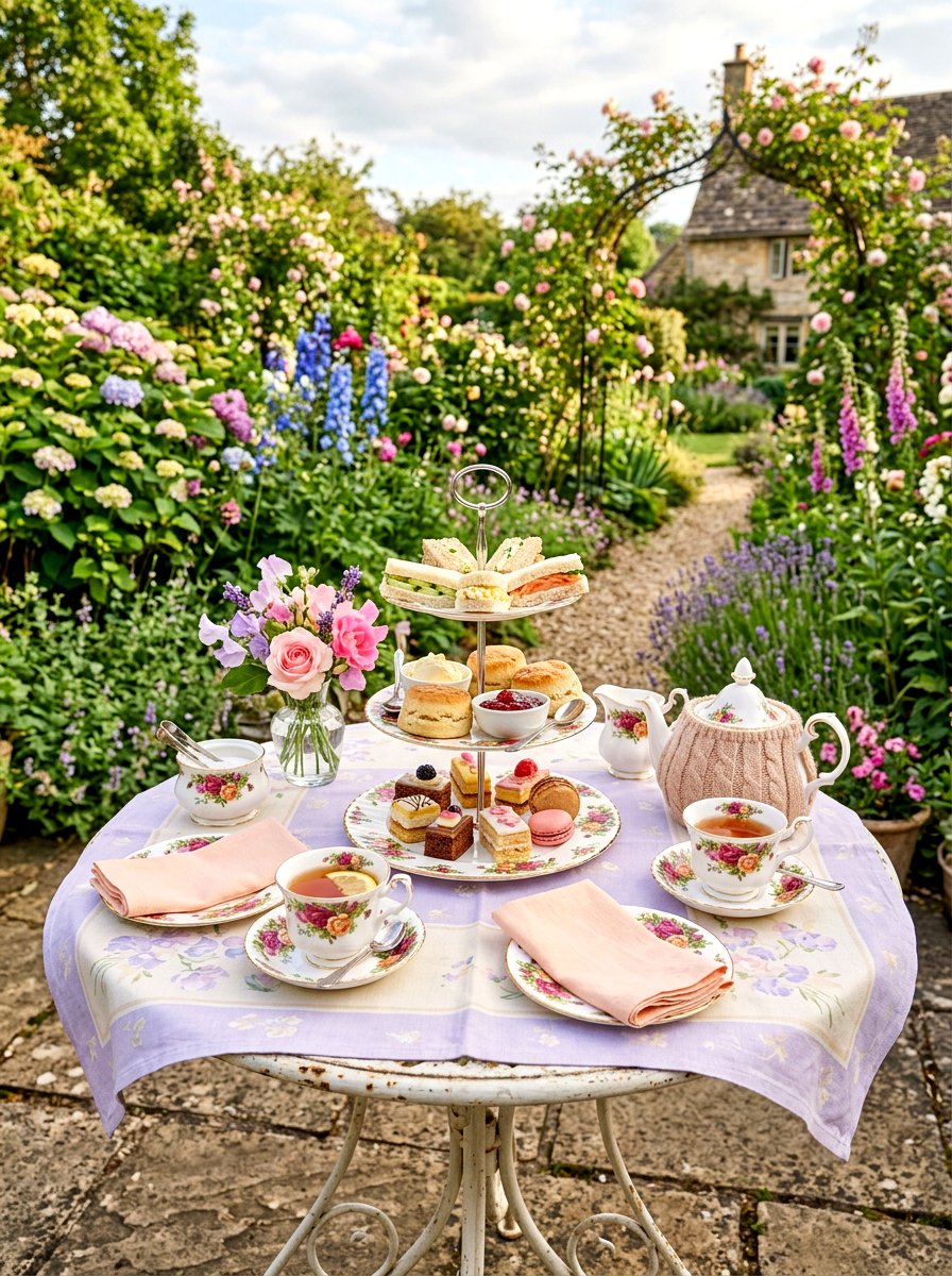 English garden tea table - 30 summer patio tablescape ideas