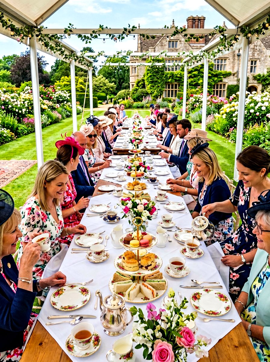 English tea party setup - 30 bridal shower garden party ideas