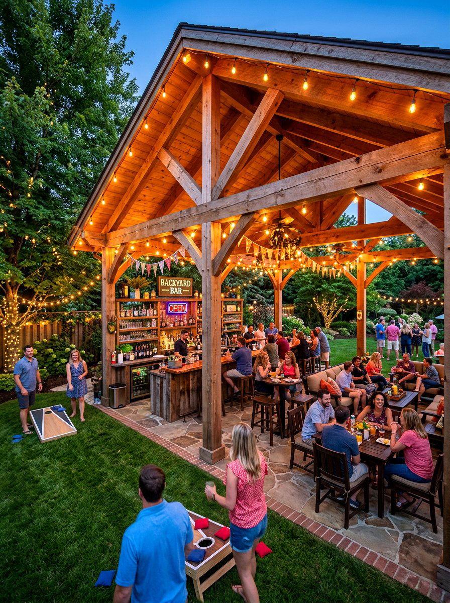 Entertaining Space Pavilion - 30 outdoor retreat pavilion ideas
