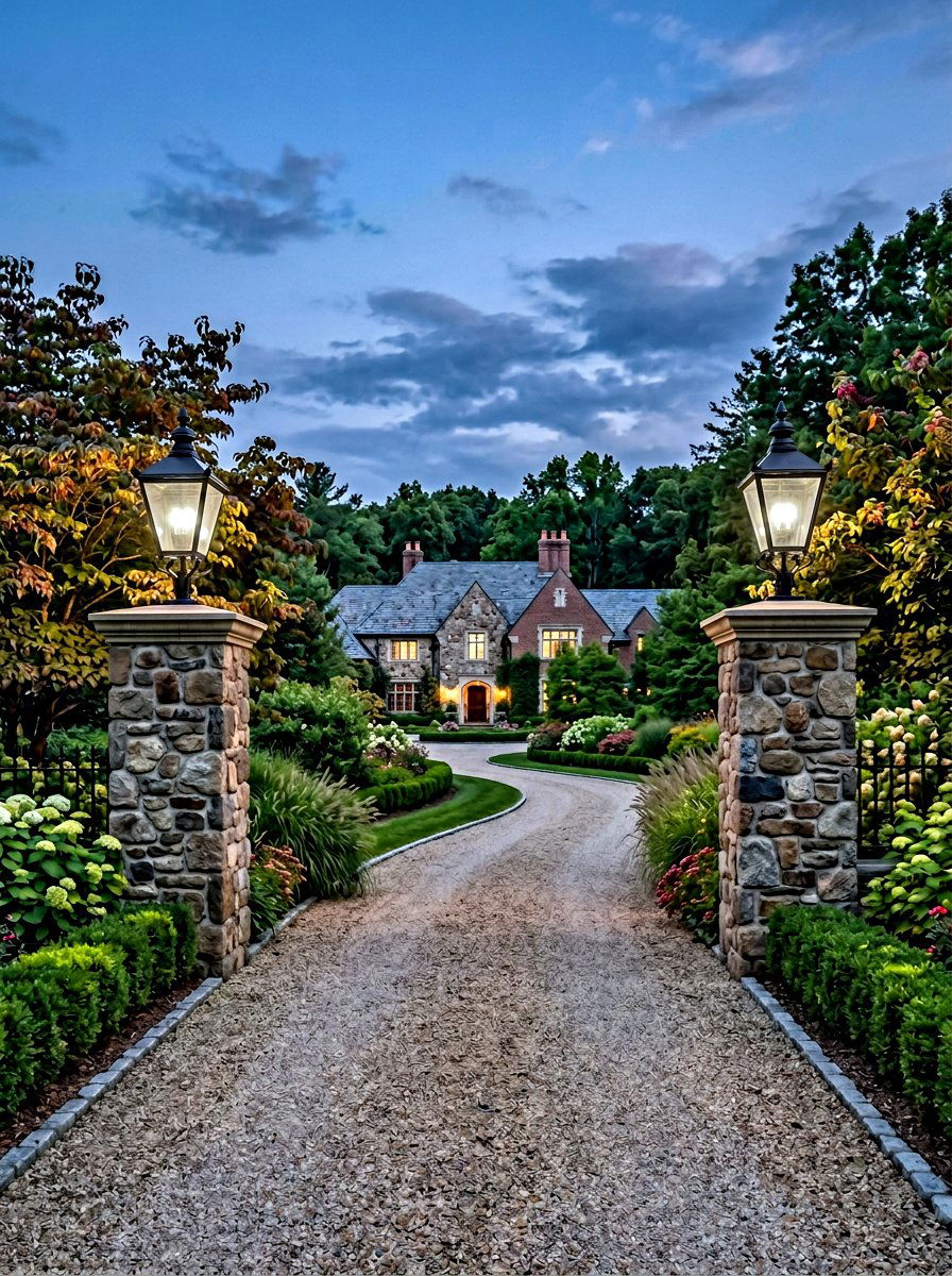 Entrance Column Lighting - 30 front yard lighting ideas