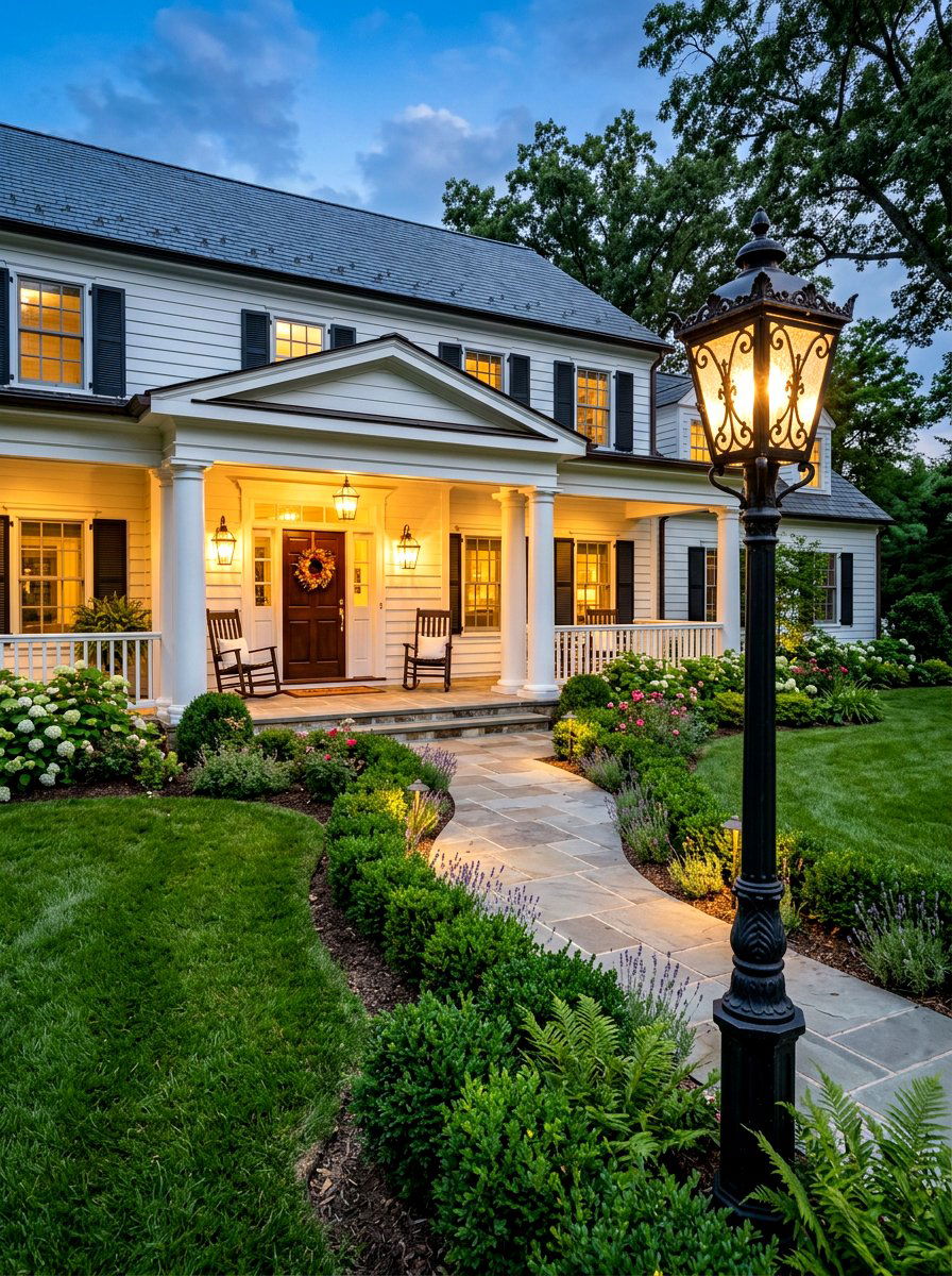 Entrance Post Light - 30 porch lighting ideas