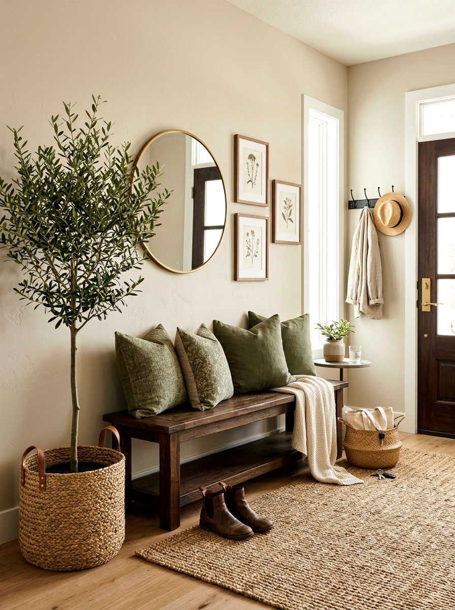 Entryway Bench Olive Tree - 30 olive tree entry ideas
