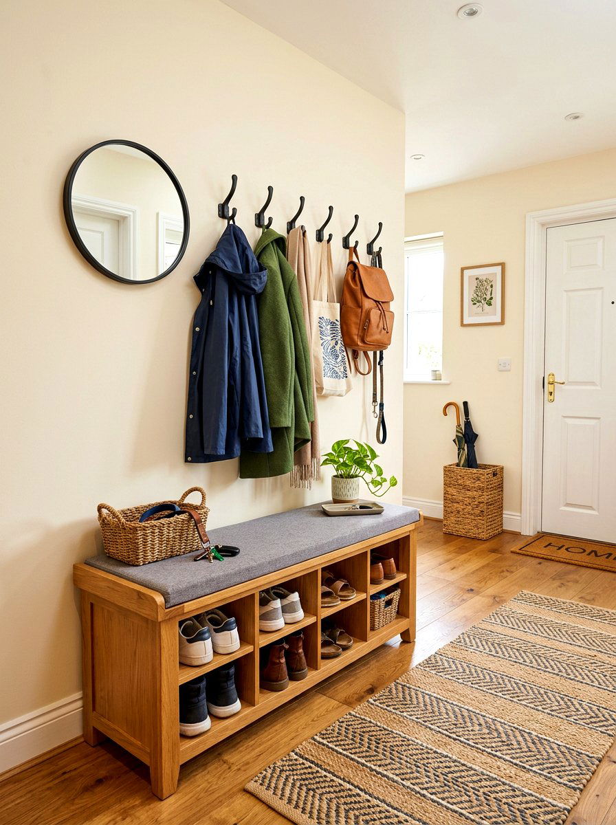 Entryway Bench Storage - 30 cozy apartment corner ideas