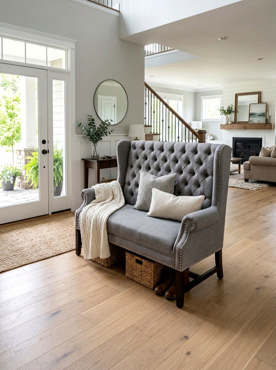Entryway Bench With High Back - 30 entryway bench ideas