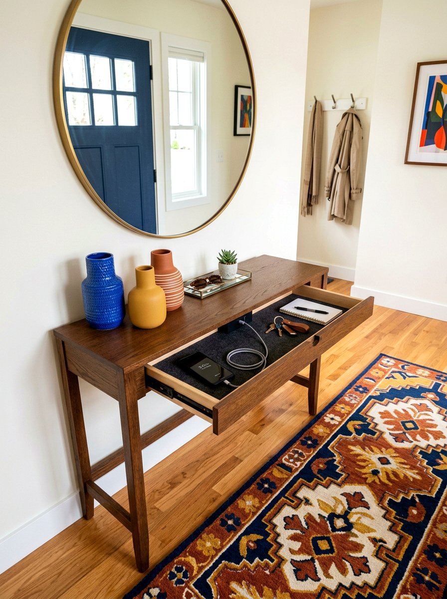 Entryway Charging Drawer - 30 hidden charging drawer ideas