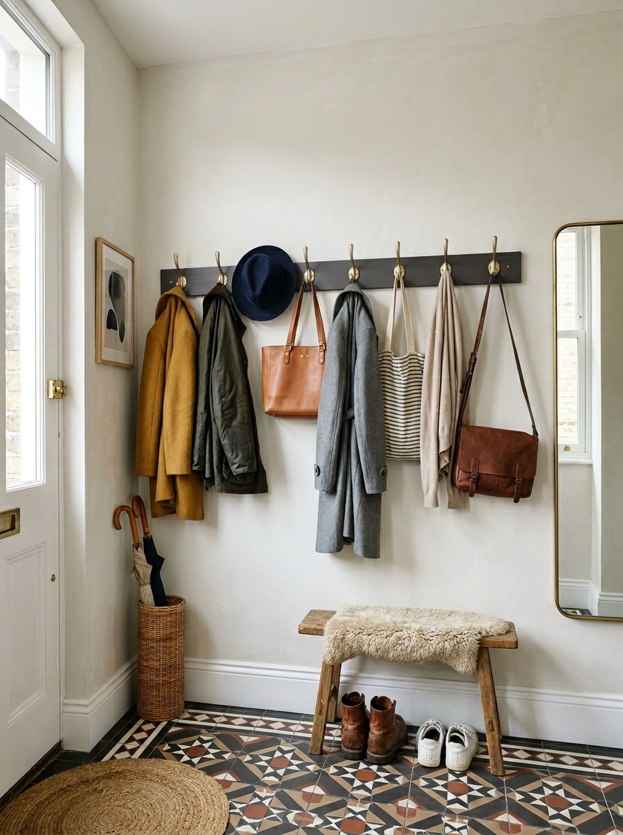 Entryway Coat Hook Batten - 30 removable wall molding ideas