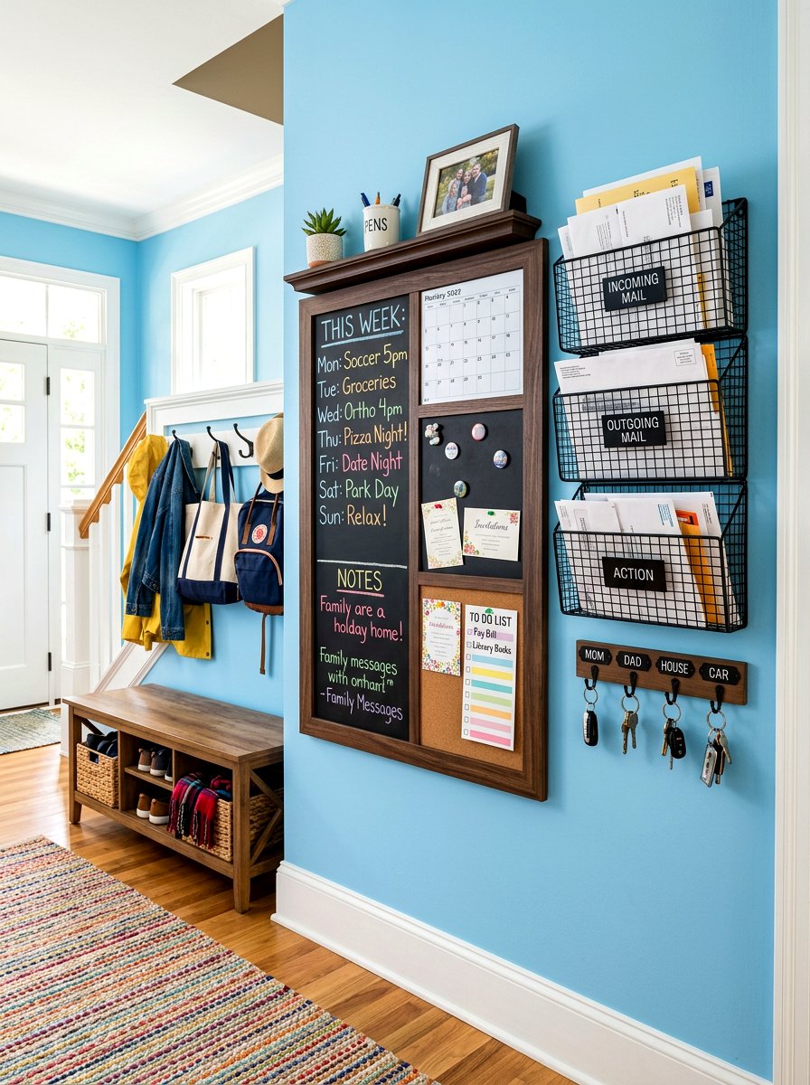 Entryway Command Center - 30 mini mudroom apartment ideas