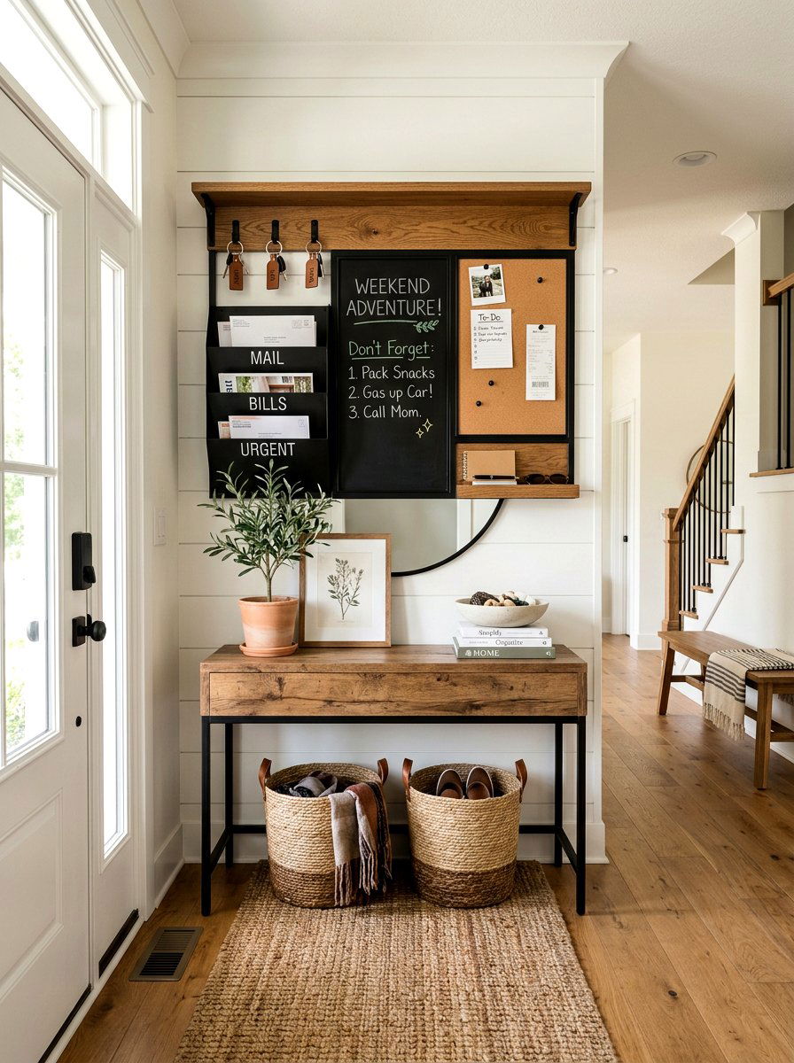 Entryway Command Center - 30 apartment organization reset ideas