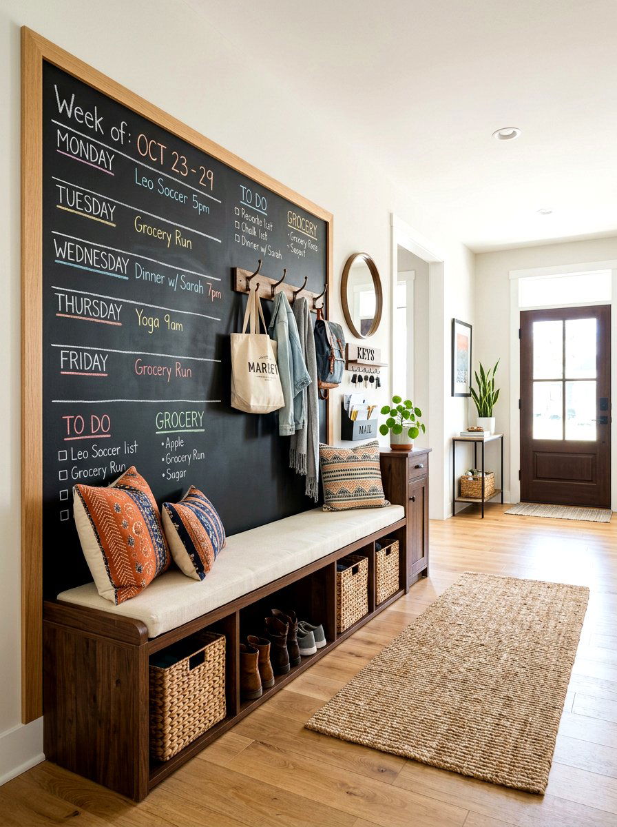 Entryway Command Center - 30 chalkboard wall ideas