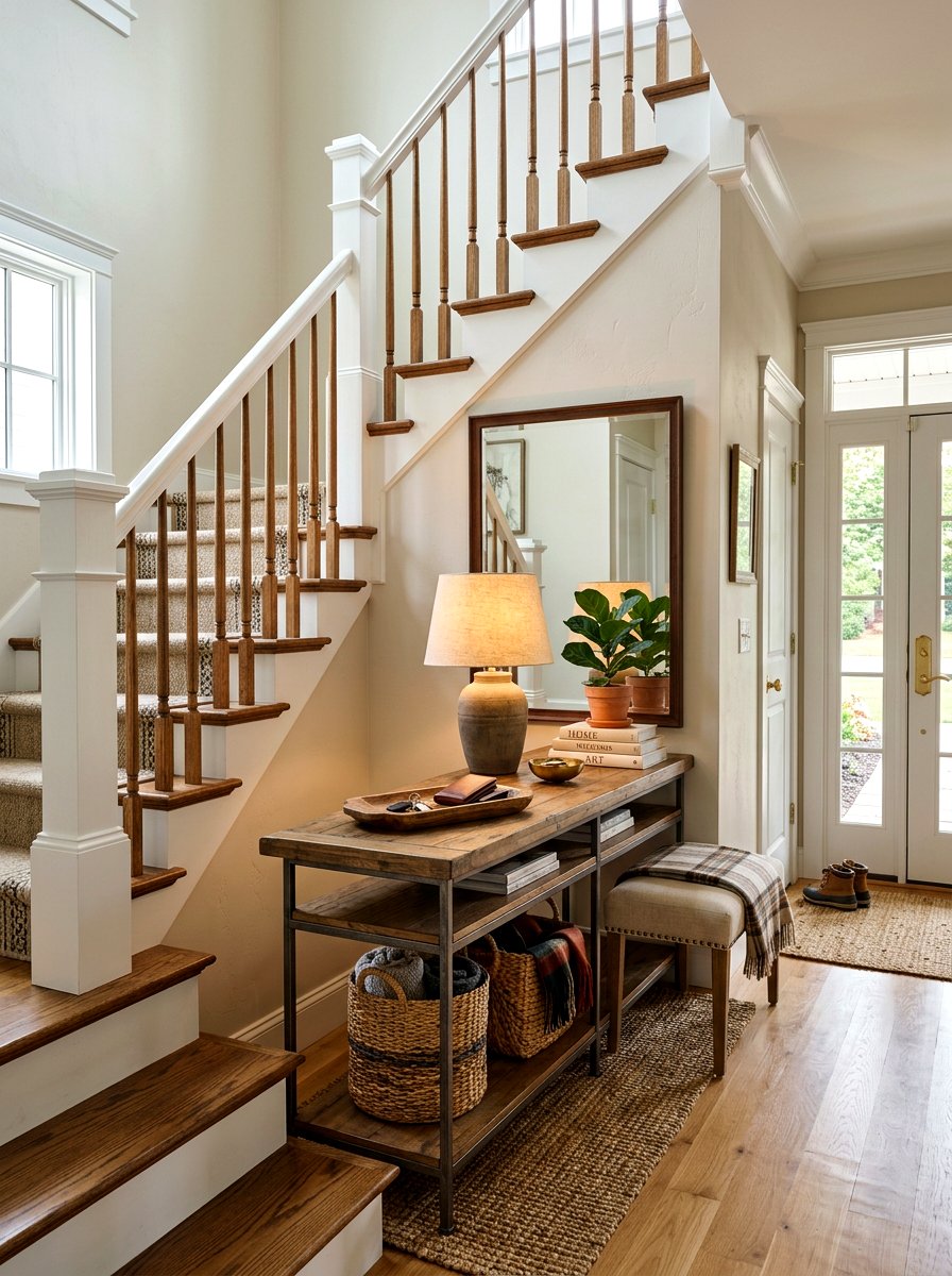 Entryway Console Behind Stairs - 30 console behind stairs ideas