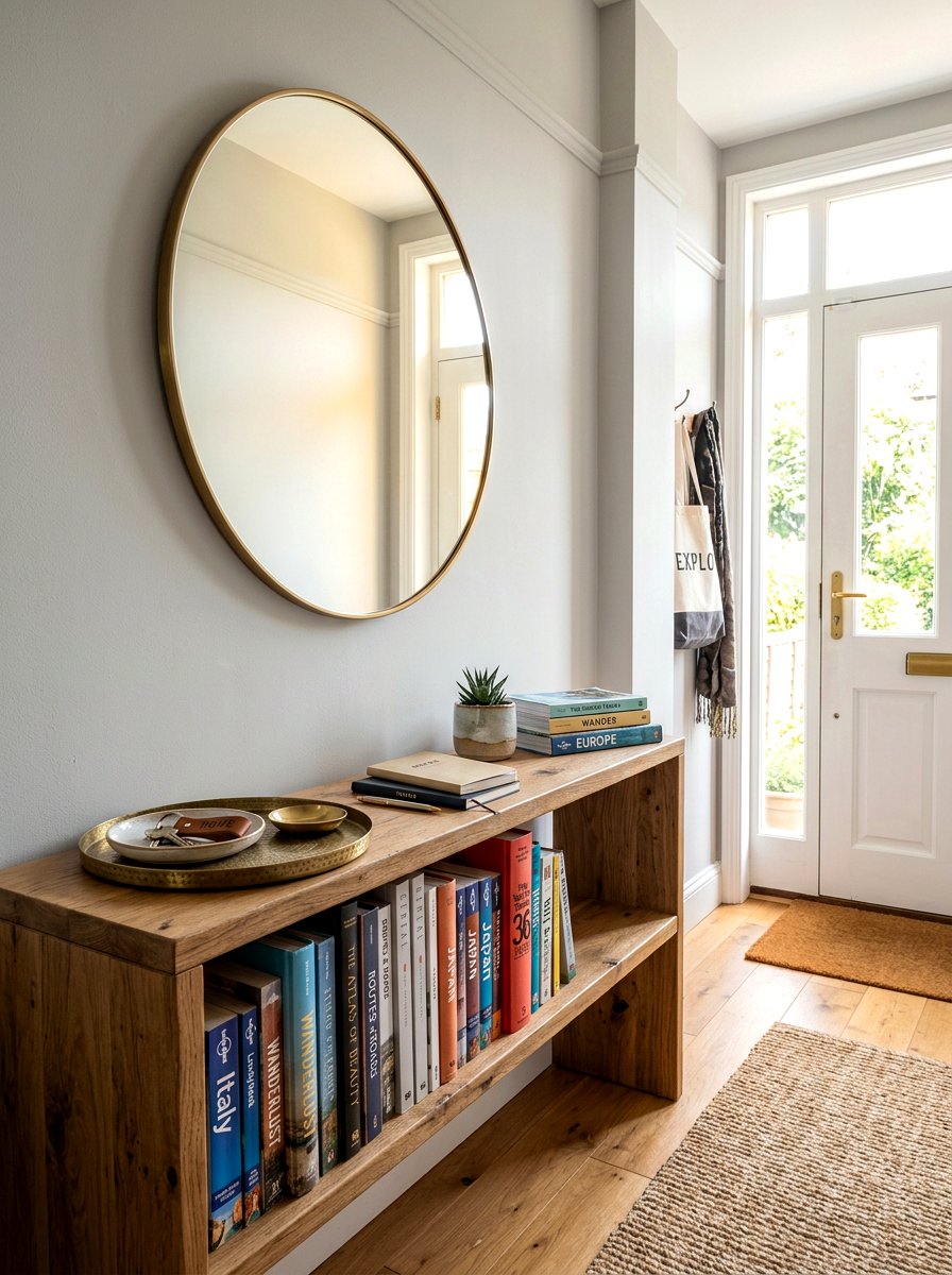 Entryway Console Bookshelf - 30 bookshelf styling ideas