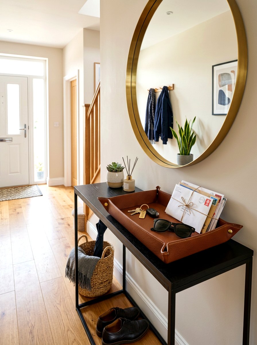 Entryway Console Catchall Tray - 30 decorative tray ideas
