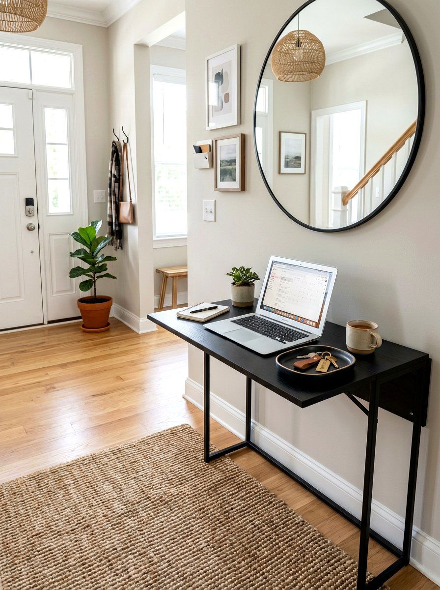 Entryway Console Folding Desk - 30 fold down desk apartment ideas