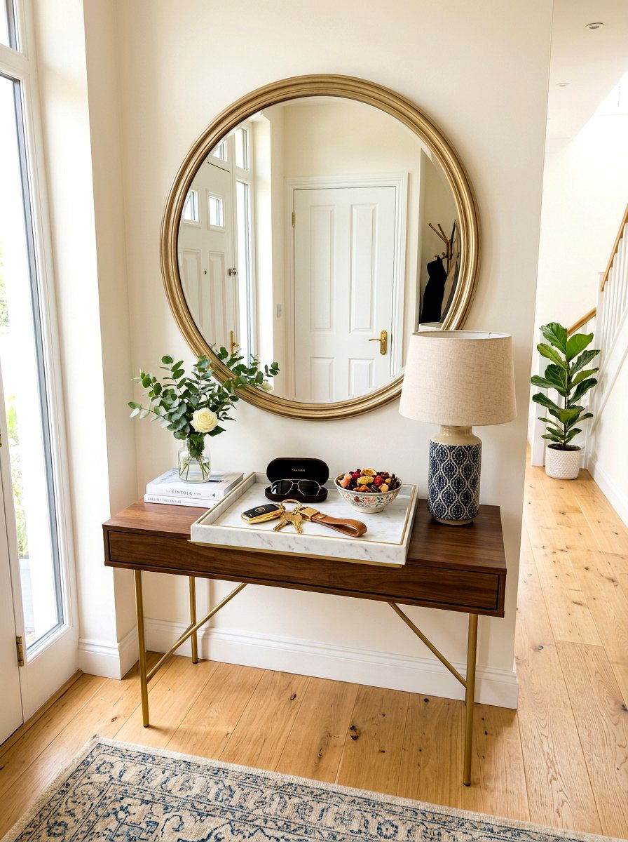 Entryway Console Marble Tray - 30 marble tray styling ideas