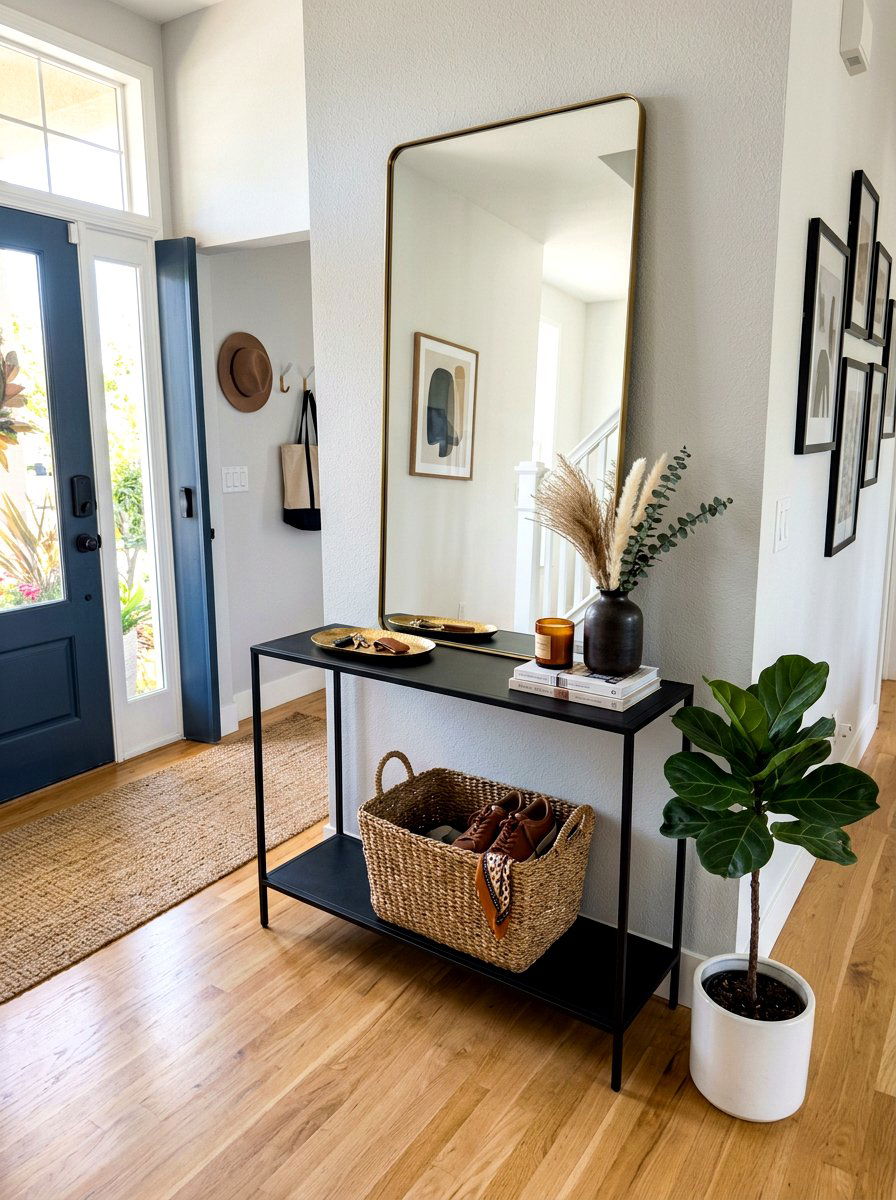 Entryway Console Shelf - 30 shelfie decor ideas