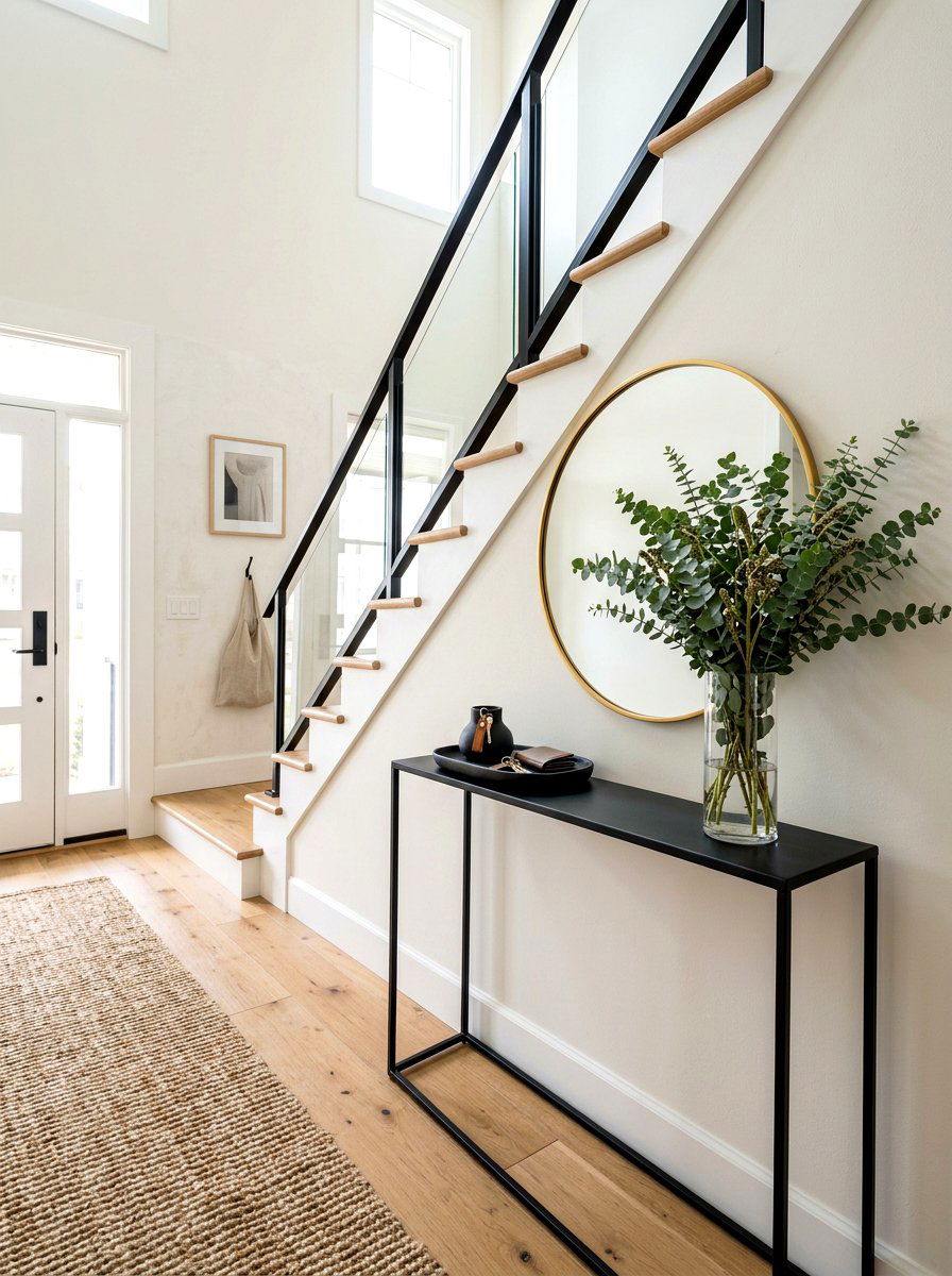 Entryway Console Under Stairs - 30 staircase nook ideas