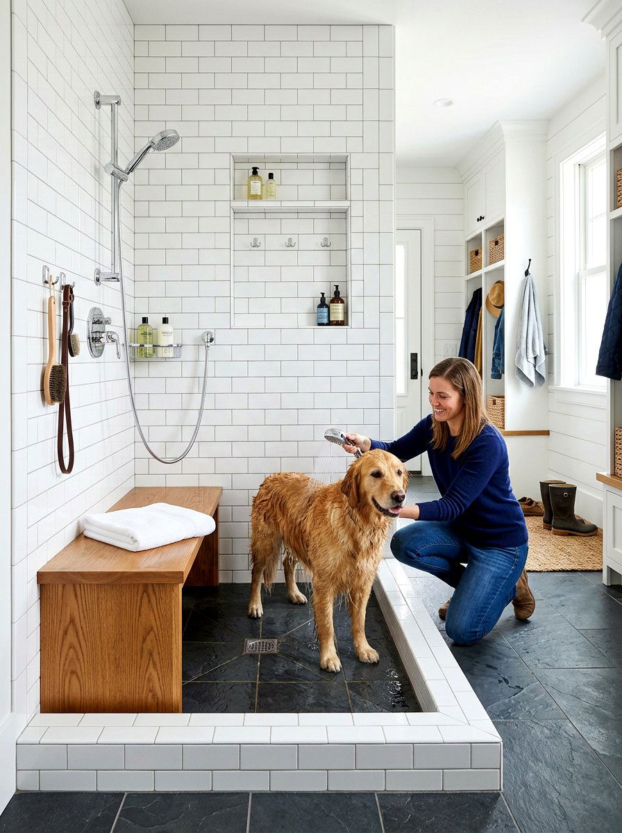 Entryway Dog Shower - 30 entryway pet station ideas