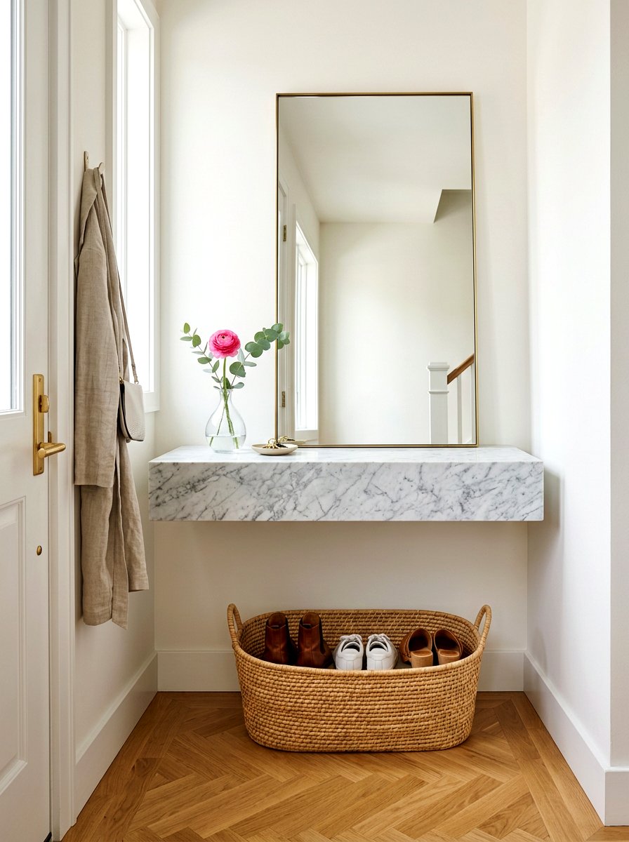 Entryway Floating Shelf - 30 viral entryway ideas