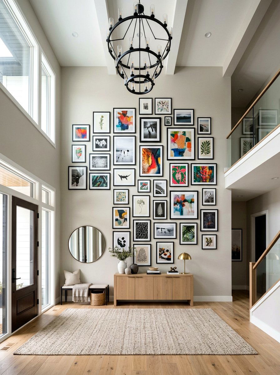 Entryway Gallery Wall - 30 two story foyer ideas