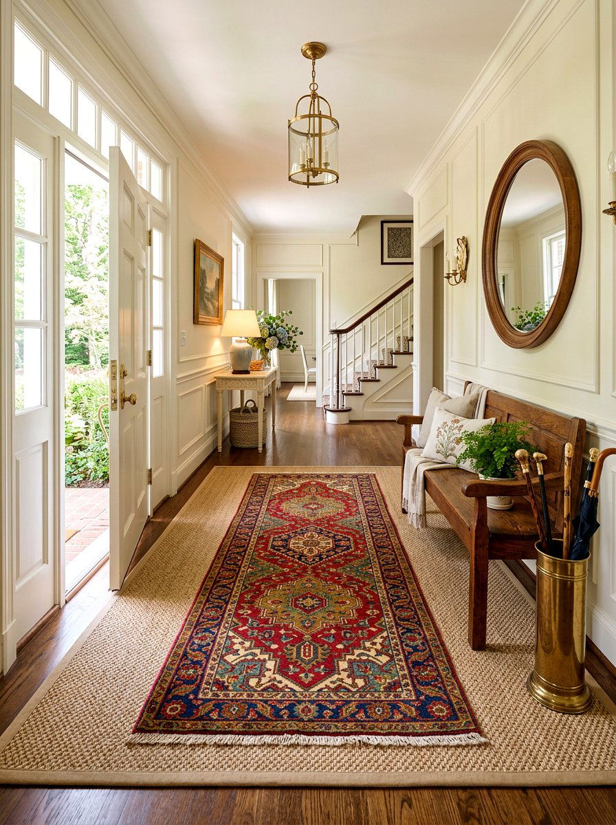 Entryway Layered Rug - 30 layered rug ideas
