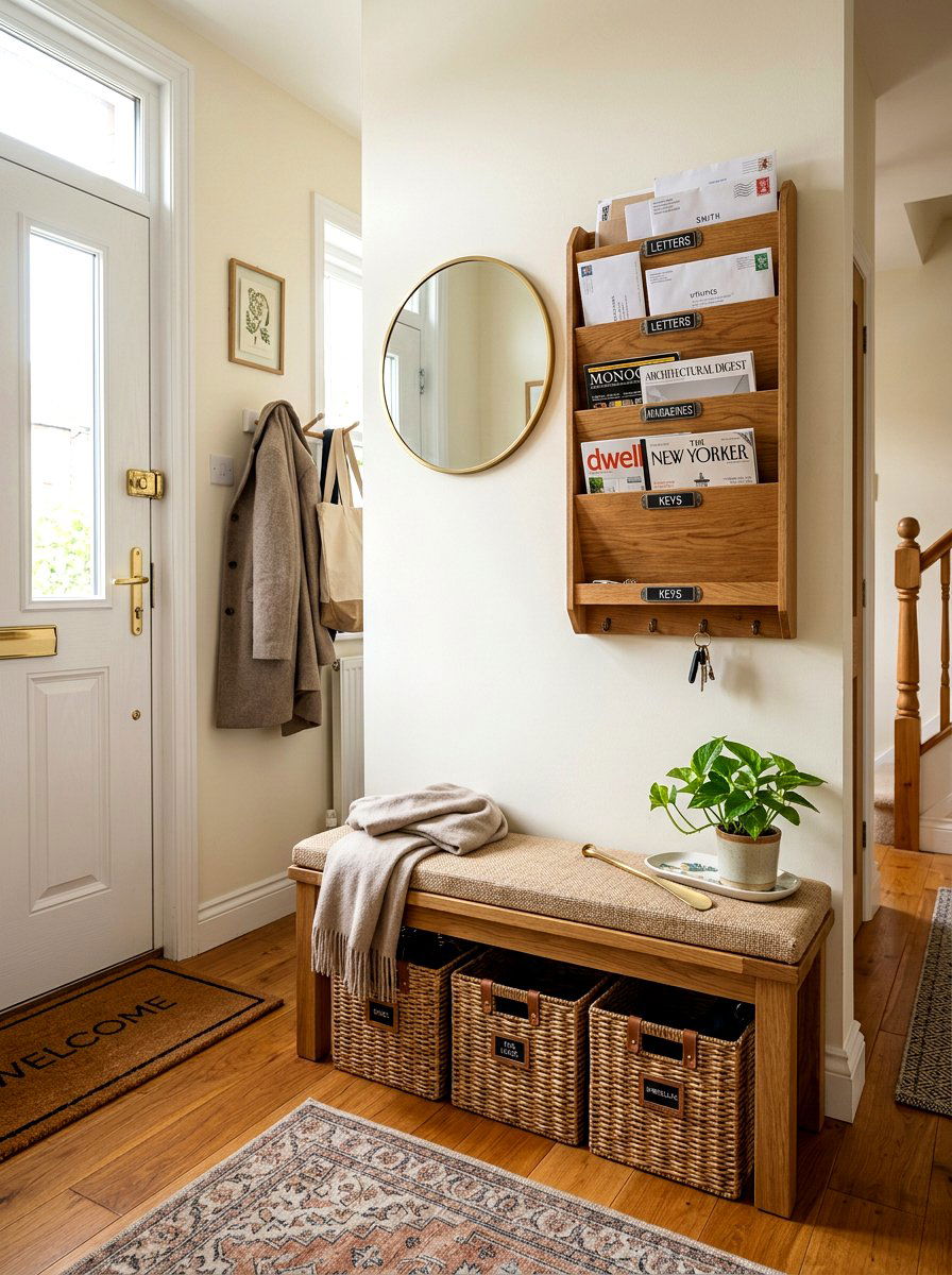 Entryway Mail And Magazine Organizer - 30 magazine rack decor ideas